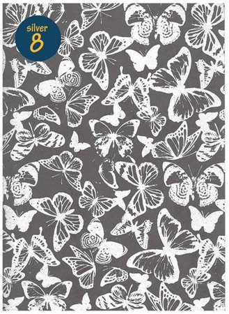 Papier bawełniany ozdobny EFEKT SILVER DELICATE mix wzorów 1 arkusz happy color