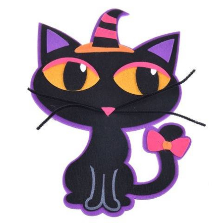 Zawieszka z filcu HALLOWEEN DUŻY CZARNY KOT Arpex