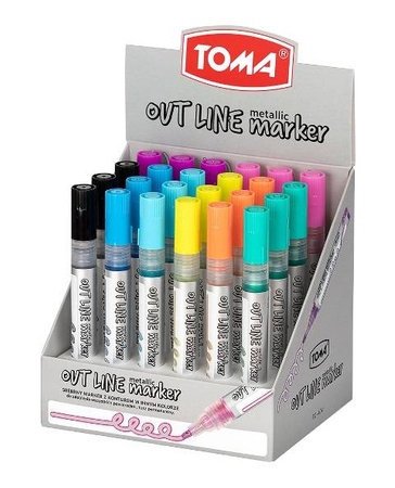 Marker permanentny SREBRNY z ŻÓŁTYM konturem TOMA