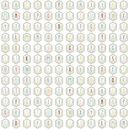 Papier do scrapbookingu dwustronny 30,5 x 30,5 cm NINE & CO. ALPHAS Teresa Collins