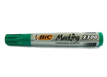 Marker permanentny ze ściętą końcówką zielony BIC