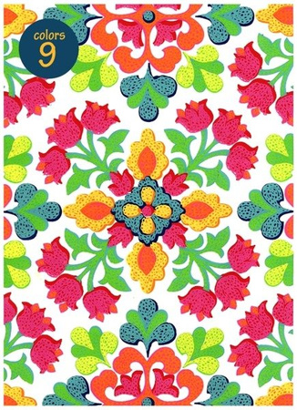 Papier bawełniany ozdobny EFEKT PASSION COLORS mix wzorów 1 arkusz happy color