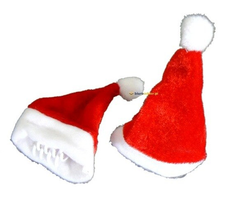 Czapka Mikołaja MINI welurowa z klamerką 2 szt. Arpex