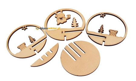 Ozdoby drewniane do kul akrylowych MIKOŁAJ NA DACHU 3D 8 cm Aliga