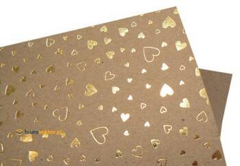 Papier do scrapbookingu jednostronny B2 50 x 70 cm naturalny SERCA ZŁOTE Heyda