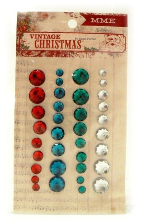 Kryształki wypukłe samoprzylepne VINTAGE CHRISTMAS 36 szt. ScrapBerry`s