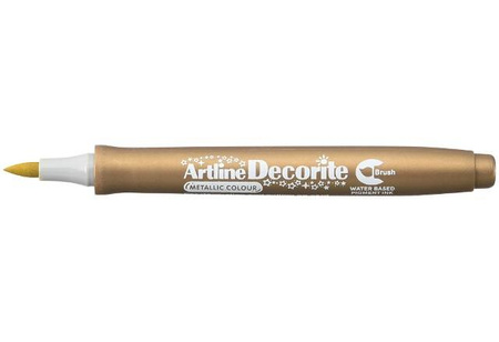 Marker pigmentowy wodny z pędzelkiem METALIC ZŁOTY Artline Decorite Brush Shachihata