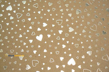 Papier do scrapbookingu jednostronny B2 50 x 70 cm naturalny SERCA SREBRNE Heyda