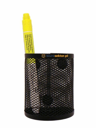 Pojemnik kubek owalny metalowy na magnes CZARNY Pen&Go