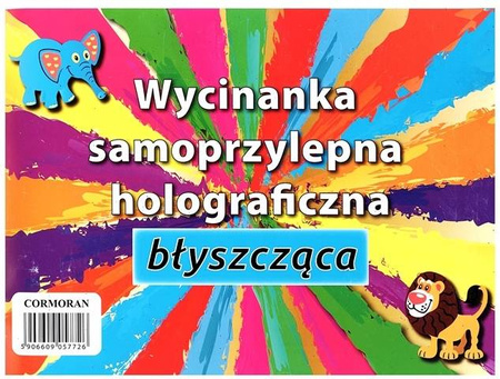 Wycinanka A4 samoprzylepna HOLOGRAFICZNA BŁYSZCZĄCA LUSTRO mix kolorów CORMORAN