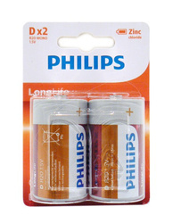 Bateria alkaliczna R20 Long Life 2 szt. PHILIPS
