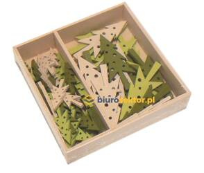 Ozdoby drewniane CHOINKI 54 szt. KNORR prandell