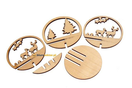 Ozdoby drewniane do kul akrylowych LEŚNE ZWIERZĘTA 3D 8 cm Aliga