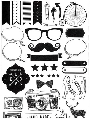 Papier do scrapbookingu jednostronny A4 BLACK&WHITE zestaw (blok kreatywny) INTERDRUK
