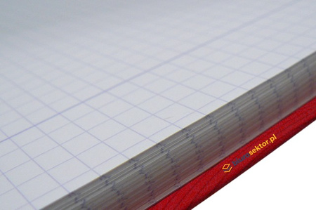 Brulion w kratkę A4 96 kartek twarda aksamitna CZERWONA oprawa Oxford Hamelin