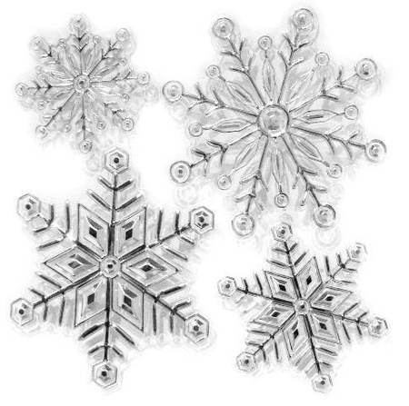 Naklejki samoprzylepne ŚNIEŻYNKI SREBRNE Arpex