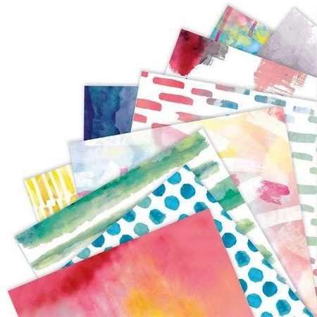 Papier do scrapbookingu jednostronny 30,5 x 30,5 cm zestaw 36 szt. CAPSULE ELEMENTS PIGMENT Papermania docrafts
