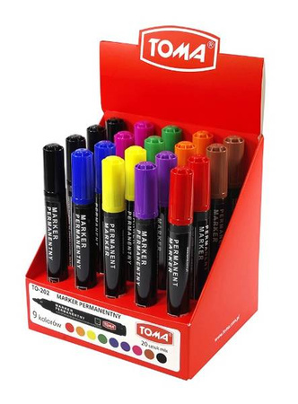Marker permanentny z okrągłą końcówką CZARNY TOMA