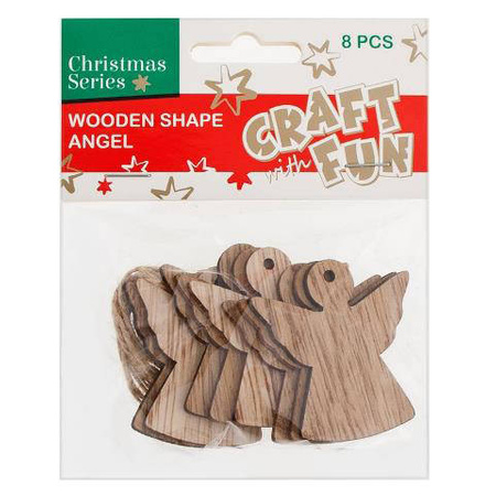 Anioł drewniany 8 szt. Craft with Fun