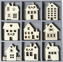 Ozdoby drewniane DOMKI 45 szt. KNORR prandell