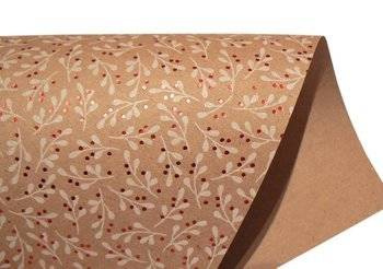 Papier do scrapbookingu jednostronny B2 50 x 70 cm JEMIOŁA NATURALNY CZERWONY Heyda