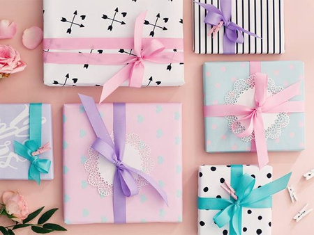 Taśma rypsowa JASNORÓŻOWA 1,5 cm 25 m PartyDeco