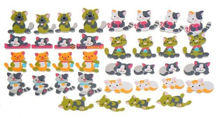 Naklejka z pianki KOTY 36 szt. Brewis