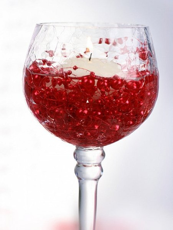 Perły na sznurku CZERWONE 1,30 m PartyDeco