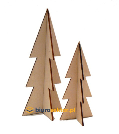 Ozdoby drewniane CHOINKA 3D 13 cm 18 cm 2 szt. Aliga