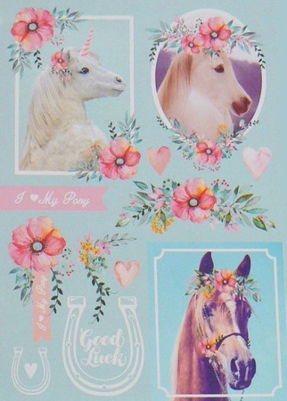 Papier do scrapbookingu jednostronny A4 KONIE PONY zestaw (blok kreatywny) INTERDRUK