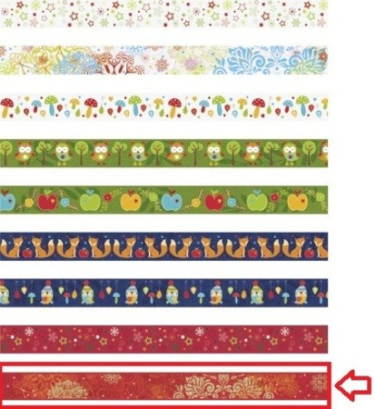 Taśma dekoracyjna samoprzylepna 1,5 cm 10 m MOTYW INDYJSKI Heyda