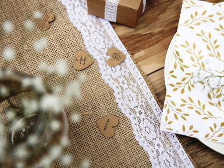 Serce wycinanka z papieru z napisami 2,5 cm 3 g PartyDeco