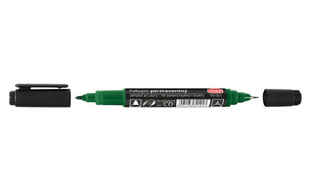 Marker permanentny dwustronny do CD/DVD ZIELONY TOMA
