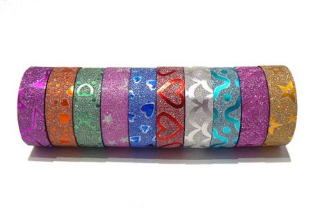 Taśma samoprzylepna metalizowana mix kolorów 1,5 cm 10 szt. Cormoran