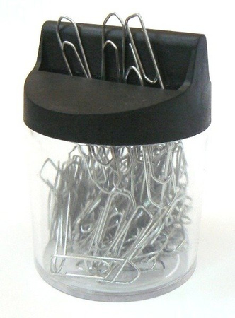 Spinacz biurowy okrągły 28 mm w pudełku magnetycznym TITANIUM