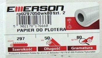 Papier do plotera 297 mm x 50 m 80g EMERSON