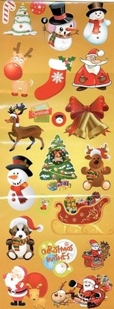 Naklejki 2D i brokatowe BOŻE NARODZENIE 53 szt. Arpex