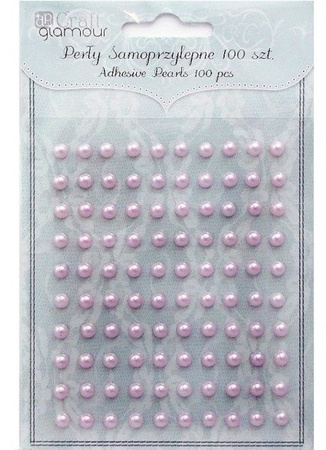 Perły samoprzylepne 5 mm LILIOWE 100 szt. dpCraft