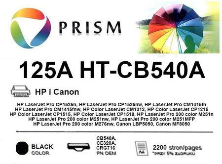 Toner do HP i Canon 125A HT-CB540A (CE320, CRG716) czarny 2,2K PRISM