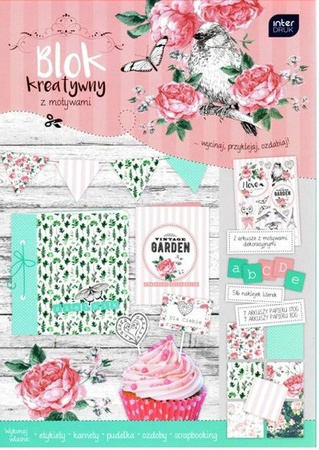Papier do scrapbookingu jednostronny A4 GARDEN zestaw (blok kreatywny) INTERDRUK