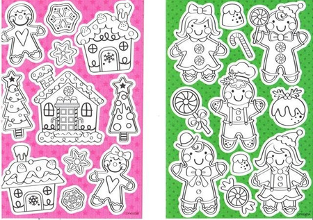 Świąteczne naklejki do kolorowania 4 arkusze Arpex