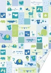 Papier do scrapbookingu dwustronny B2 50 x 70 cm BABY BLUE Heyda