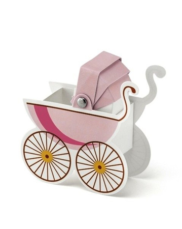 Pudełko WÓZEK DZIECIĘCY RÓŻOWY do exploding boxa PartyDeco