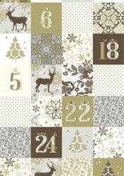 Papier do scrapbookingu jednostronny B2 50 x 70 cm KALENDARZ ADWENTOWY Heyda