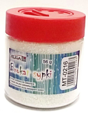 Brokat sypki biały efekt syrenki 56 g Aliga