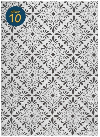 Papier bawełniany ozdobny EFEKT SILVER DELICATE mix wzorów 1 arkusz happy color