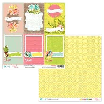 Papier do scrapbookingu dwustronny 30,5 x 30,5 cm TROPICAL DREAMS 08 dpCraft