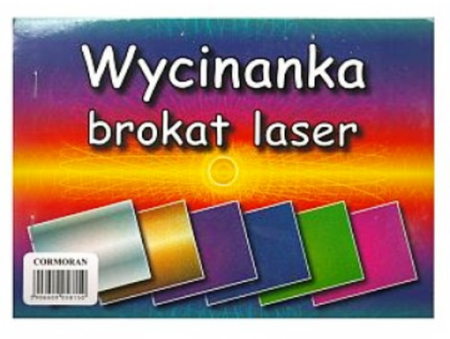 Wycinanka A4 brokat laser mix kolorów CORMORAN