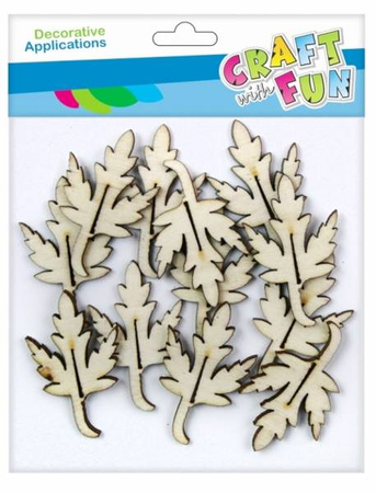 Liść drewniany 12 szt. Craft with Fun