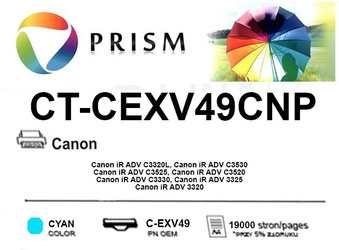Toner do Canon C-EXV49 CYAN 19K PRISM